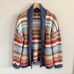 Anthropologie • chunky striped oversized cardigan